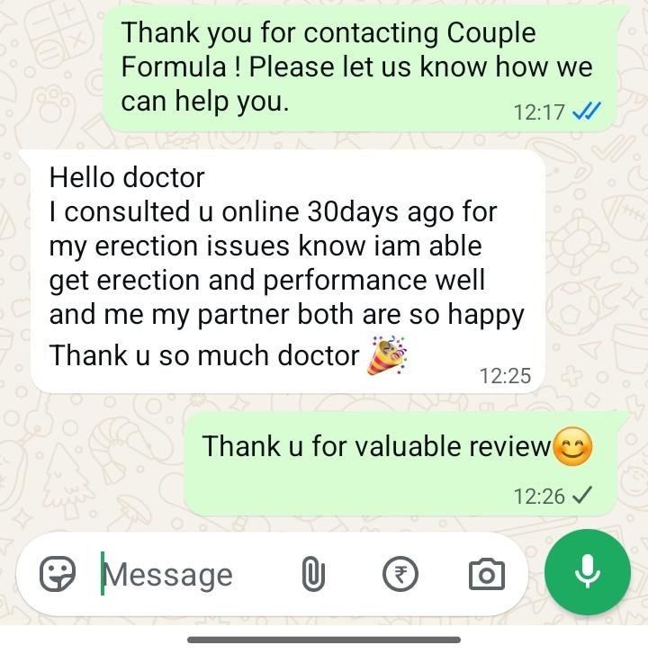 Patient review shared on WhatsApp (3 of 5)