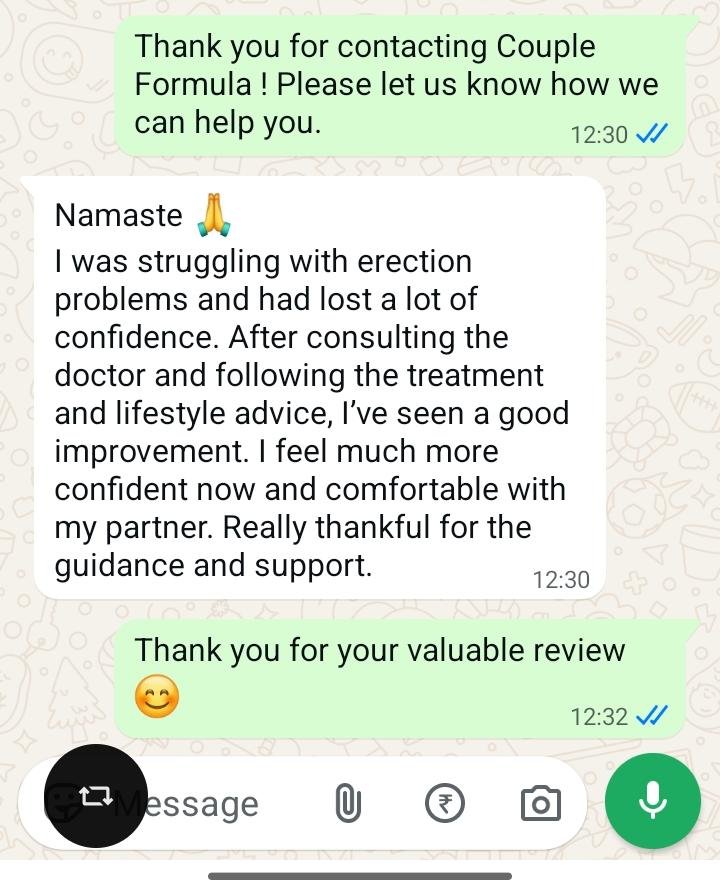 Patient review shared on WhatsApp (4 of 5)